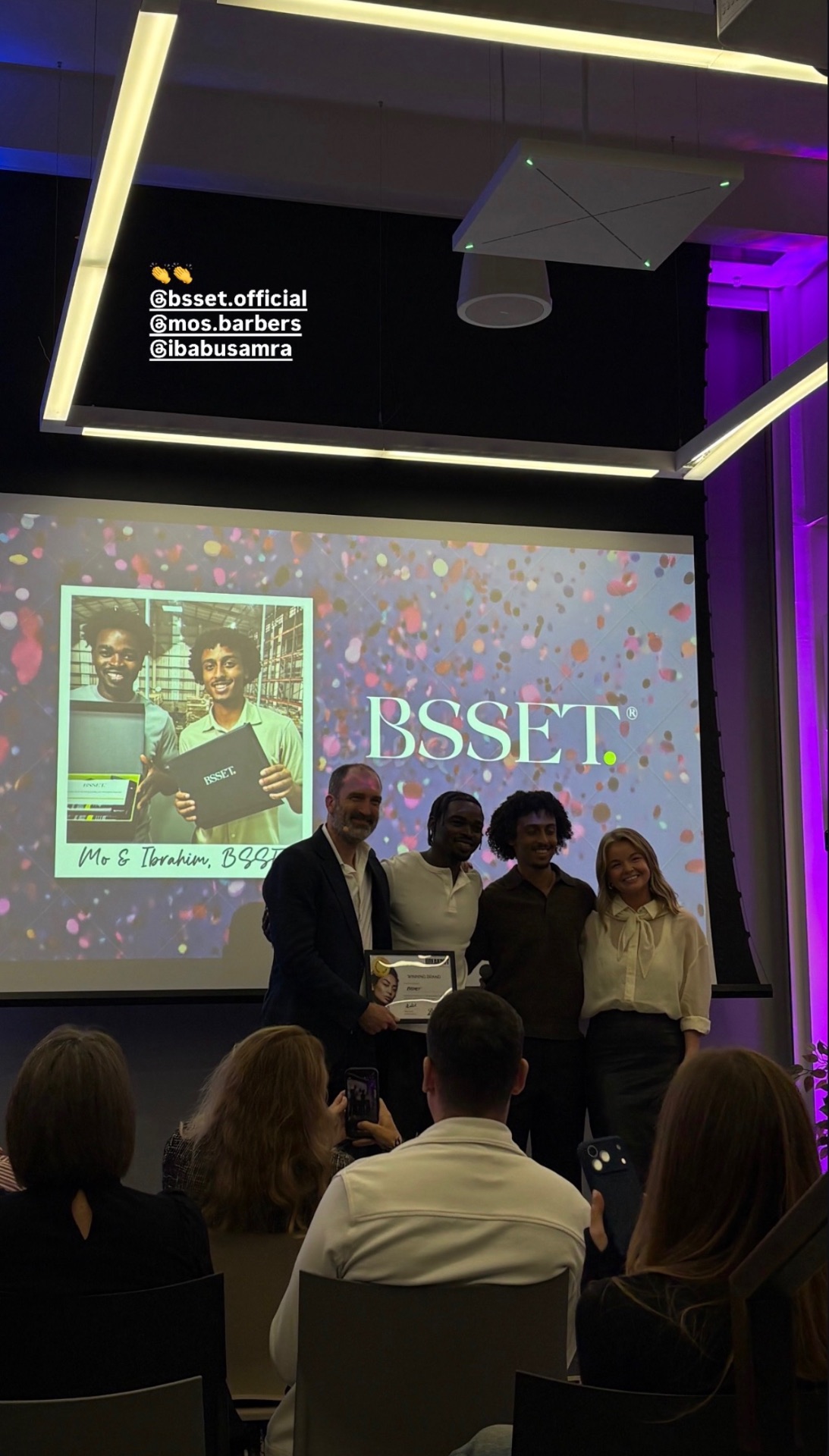 Mo and the BSSET team on stage at the Breakout Beauty UK 2026 awards