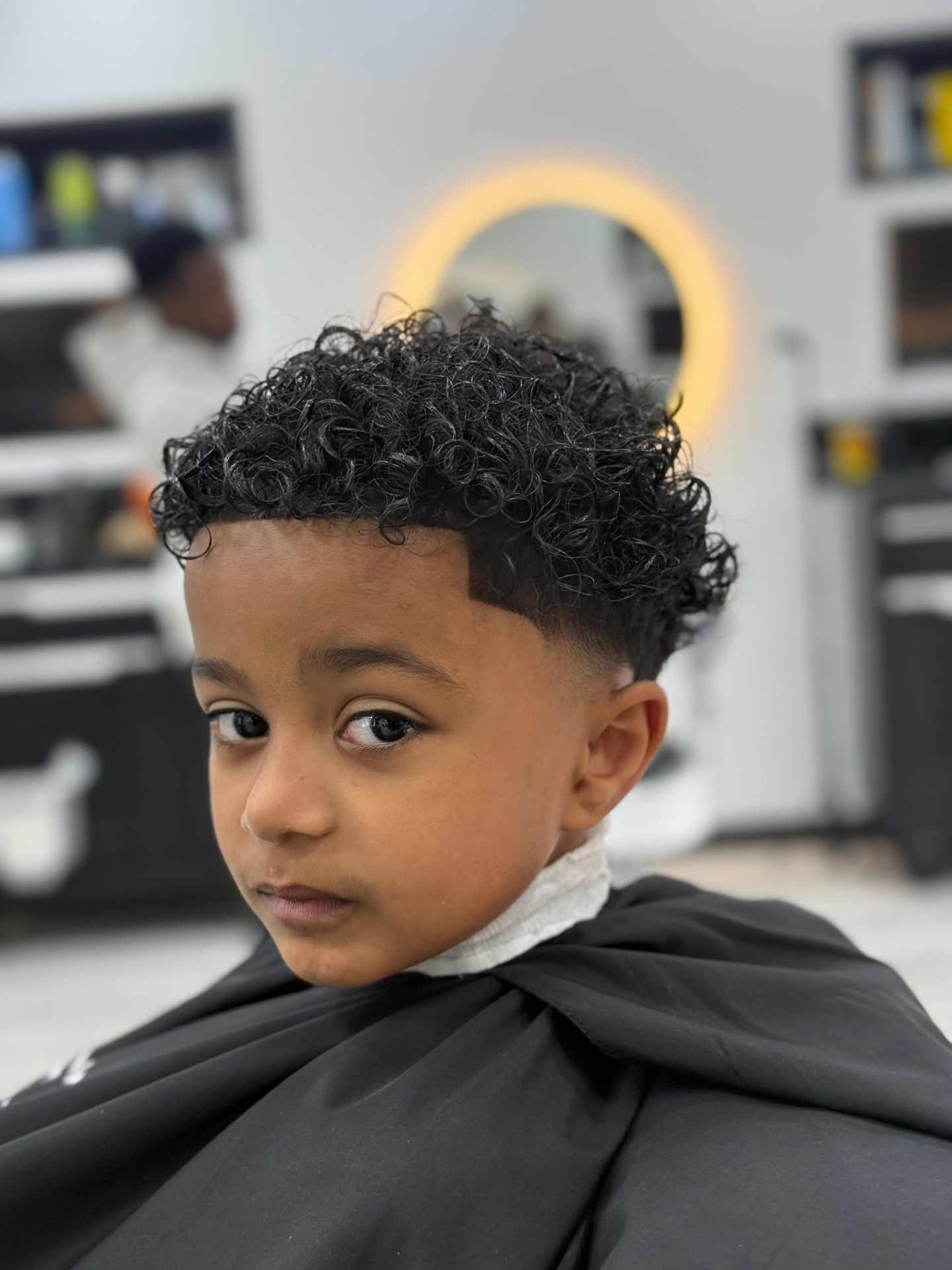 Kids curly top with taper