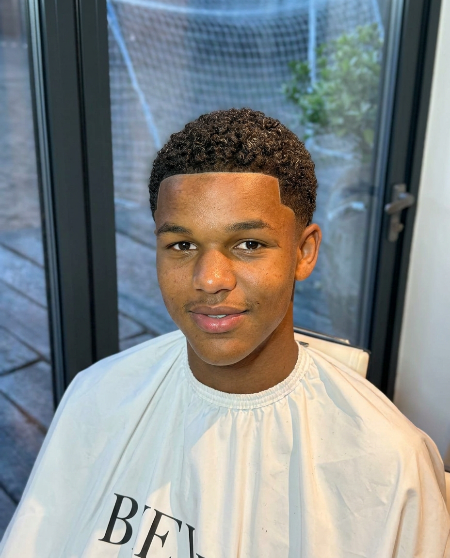 Close-up of a fresh afro line up